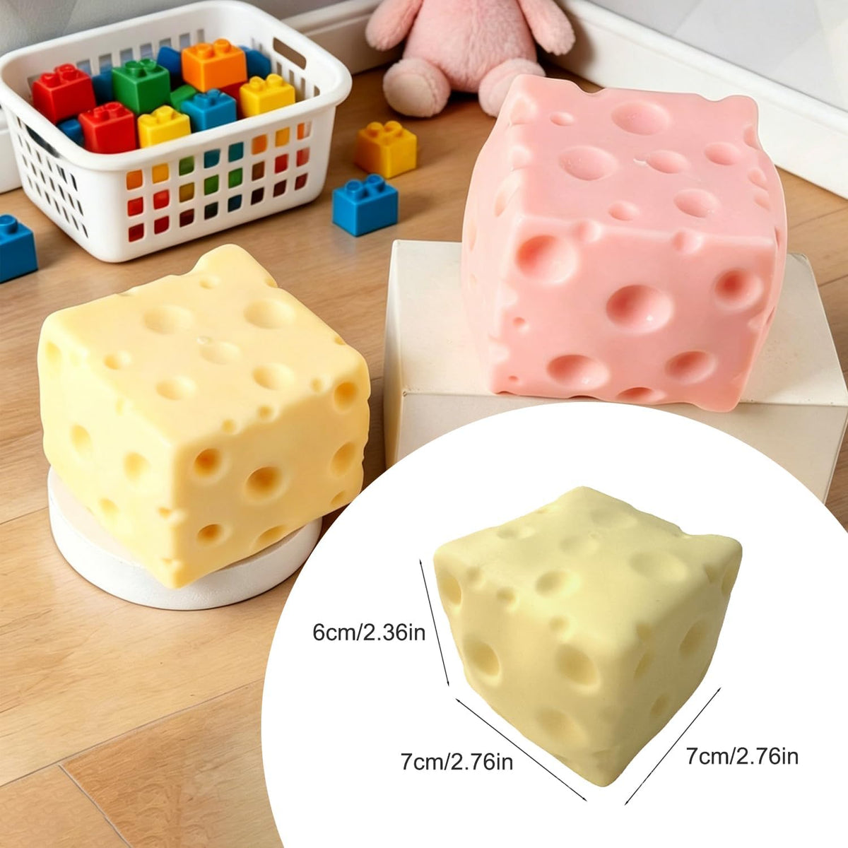 Moldable Cheese Squishy – Shape & Squeeze Stress Relief Toy