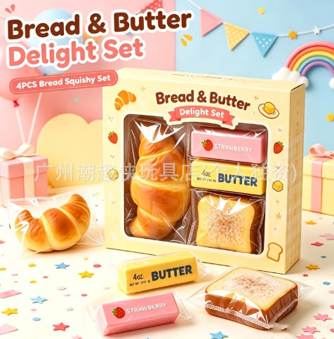 Bread & Butter Squishy Set – 4 Piece Bakery Stress Relief Toys