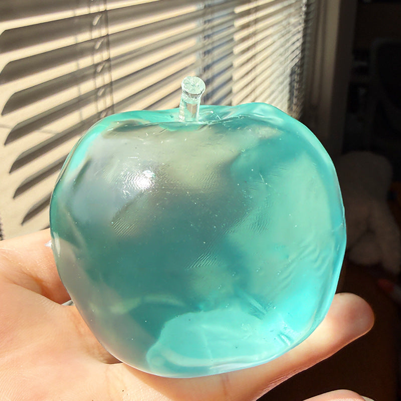 Crystal Jelly Apple Squishy – Clear Squeeze Stress Relief Toy