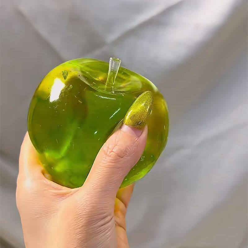 Crystal Jelly Apple Squishy – Clear Squeeze Stress Relief Toy